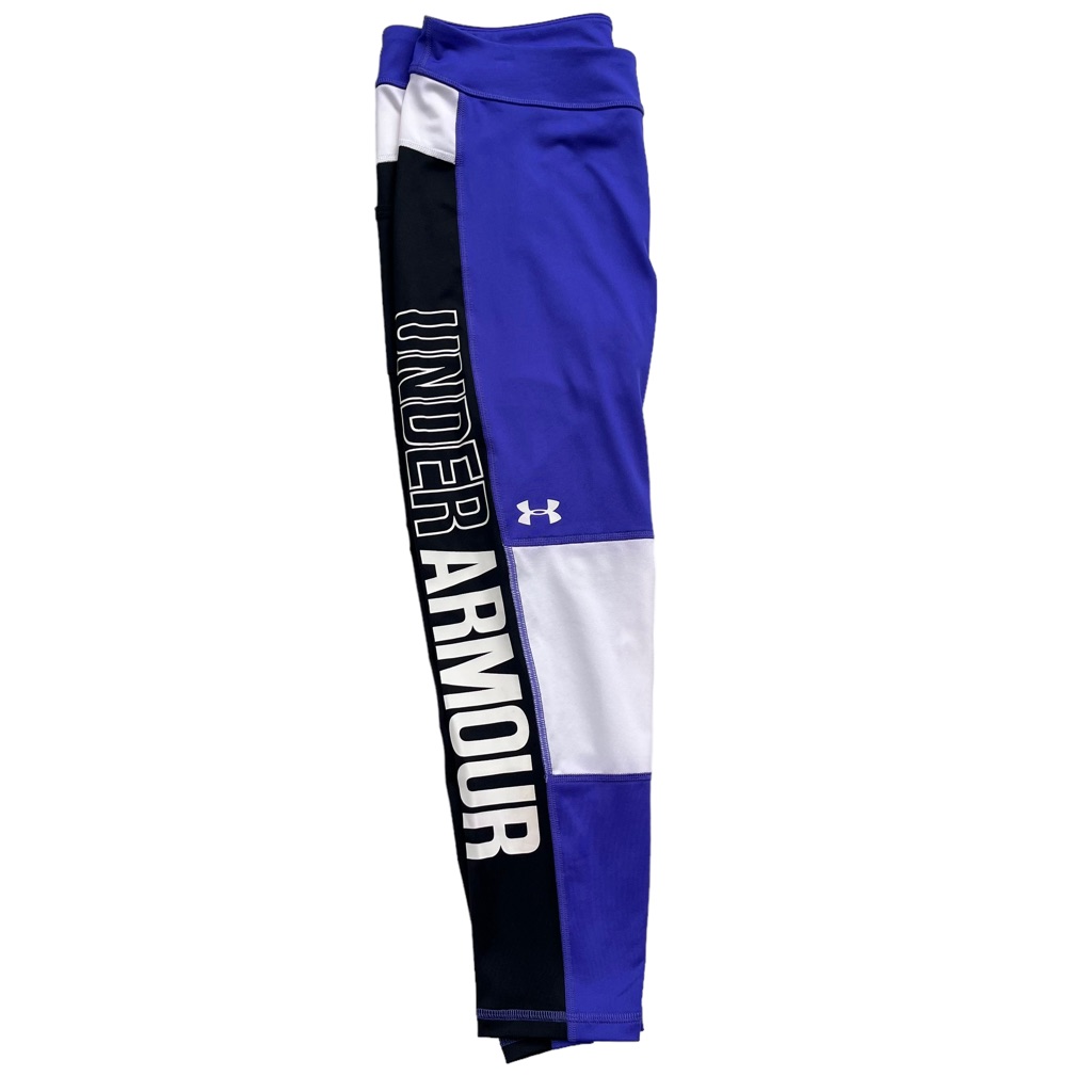 Under Armour Girls Yxl Constellation Purple White Heat Gear Fitted Crop Leggings